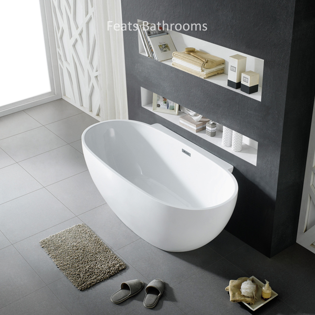 Luxury Against to Wall Freestanding Pure Acrylic Bath Tub Modern High Quality Large Free