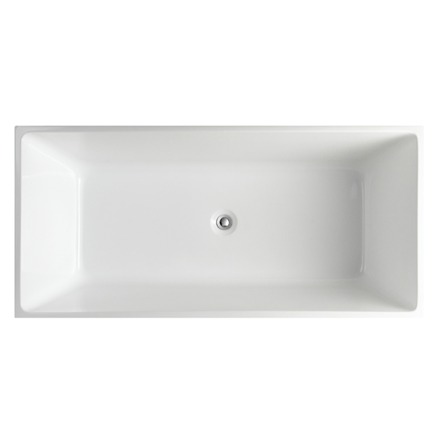 Fashion Indoor Simple Square Freestanding Bathtub Luxury Acrylic Rectangular Bath Tub (#S039)