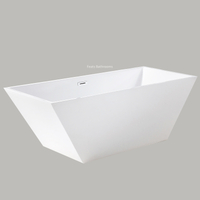 Rectangle Shape Single Person Square Acrylic Freestanding Bathtub (#S042)