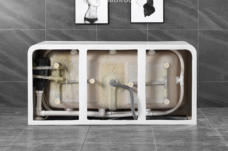 Floor Mounted Acrylic Bathtubs Modern Hot Tub High Glossy Acrylic Bathtub (#S070-Massage)