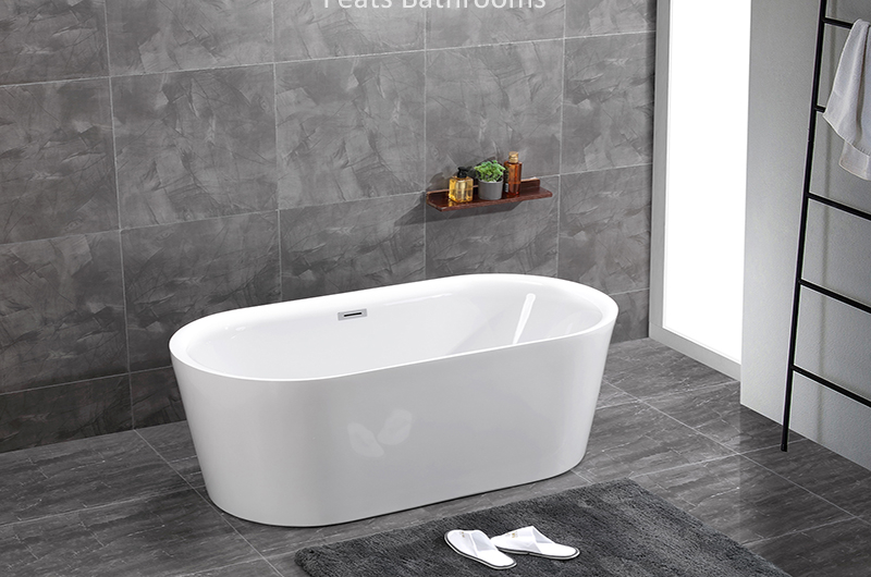 Oval Standing Alone Acrylic Bath Tub Easy Clean Pure Acrylic Walk in Bathtub (#S005)