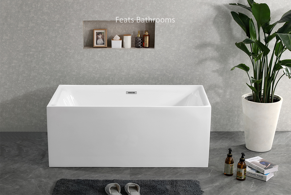 Square Floor Mounted Acrylic Bath Tub (#S015)