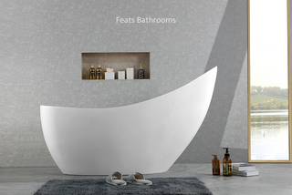 Half Moon Shape One Ends Higher Acrylic Bath Tub(#S043)