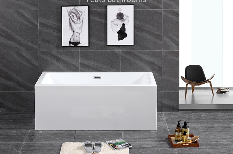 High Quality Smooth Rectangular Shape Acrylic Plain Bathtub (#S006)