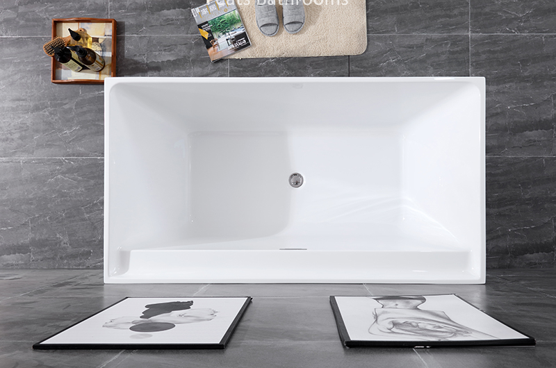 High Quality Pure Acrylic Bath Tub Rectangular Acrylic Bathtub (#S008)