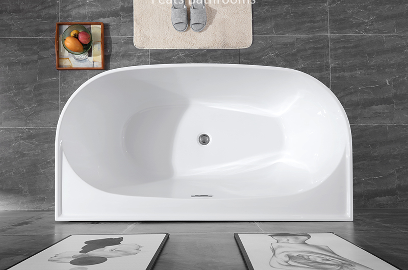 Modern Fiberglass Reinforced Seamless Clear Floor Mounted Acrylic Bathtub (#S026)