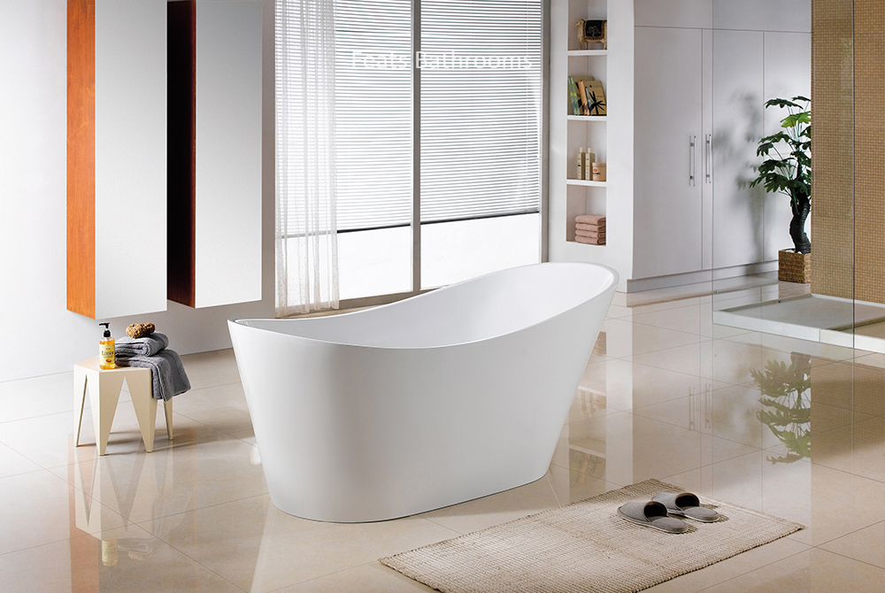 One End Higher Popular Freestanding Bathtub Acrylic Bath Tubs(#S047)