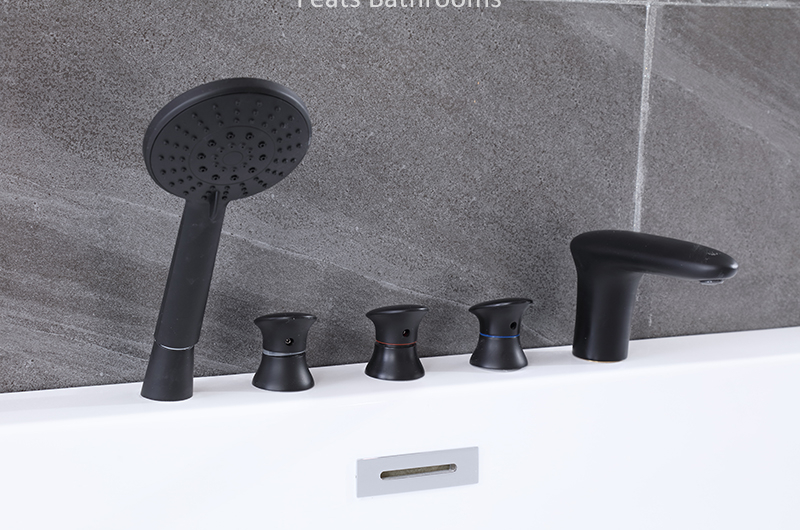 Floor Mounted Acrylic Bathtubs Modern Hot Tub High Glossy Acrylic Shower Bath Tub (#S070-Tapware)