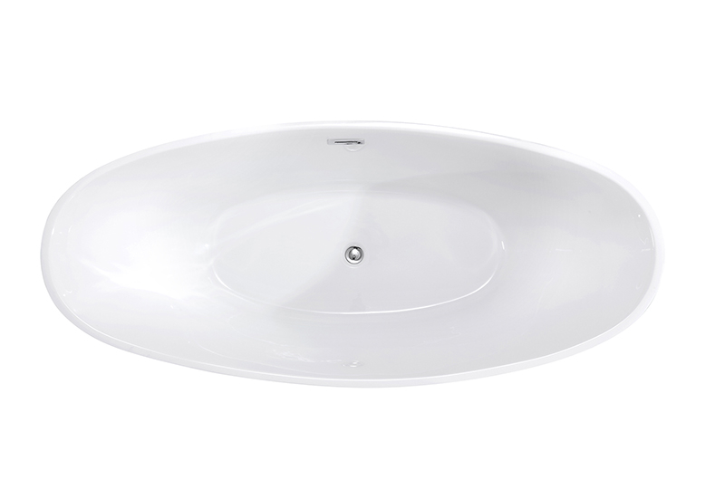 Oval Standing Alone Acrylic Bath Tub Easy Clean Pure Acrylic Badewanne Walk in Bathtub (#S058)