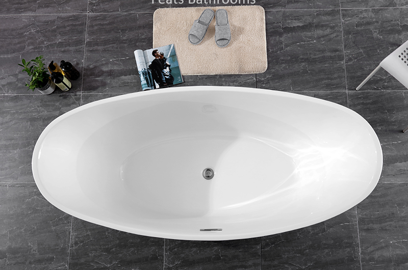 Oval Standing Pure Acrylic Badewanne Walk in Bathtub (#S058-B)
