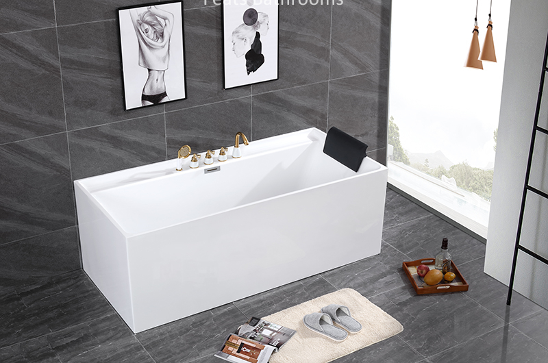 High Quality Pure Acrylic Bath Tub Rectangular Acrylic Massage Bathtub (#S008-Massage)