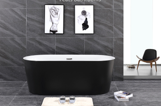 Oval Standing Alone Acrylic Bath Tub Easy Clean Pure Acrylic Walk in Bathtub (#S005B)
