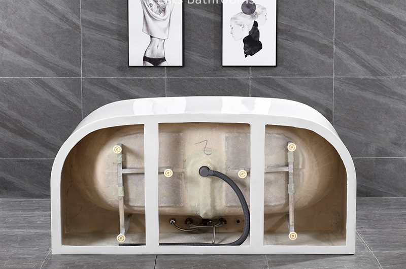 Modern Fiberglass Reinforced Seamless Clear Floor Mounted Acrylic Bathtub (#S026)