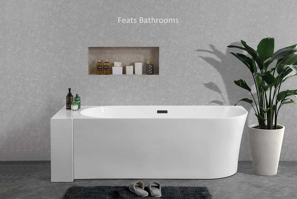 Two Sides Corner To Wall Acrylic Bath Tubs(#S074LH)