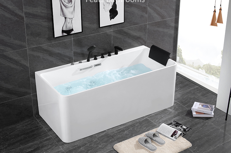 Floor Mounted Acrylic Bathtubs Modern Hot Tub High Glossy Acrylic Bathtub (#S070-Massage)
