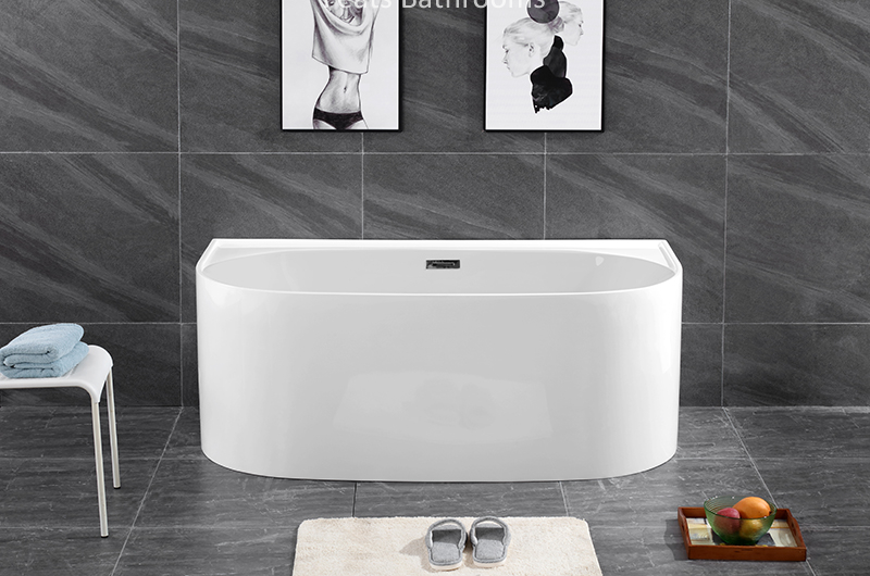 Modern Fiberglass Reinforced Seamless Clear Floor Mounted Acrylic Bathtub (#S026)