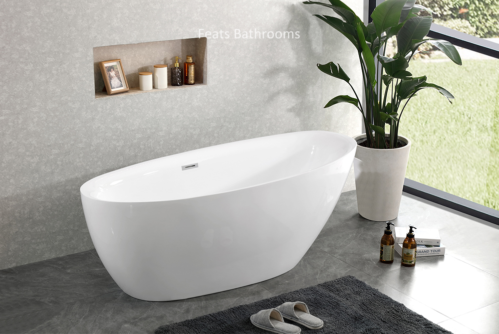 Popular Design One Ends Higher Bath Acrylic Bath Tubs(#S049)