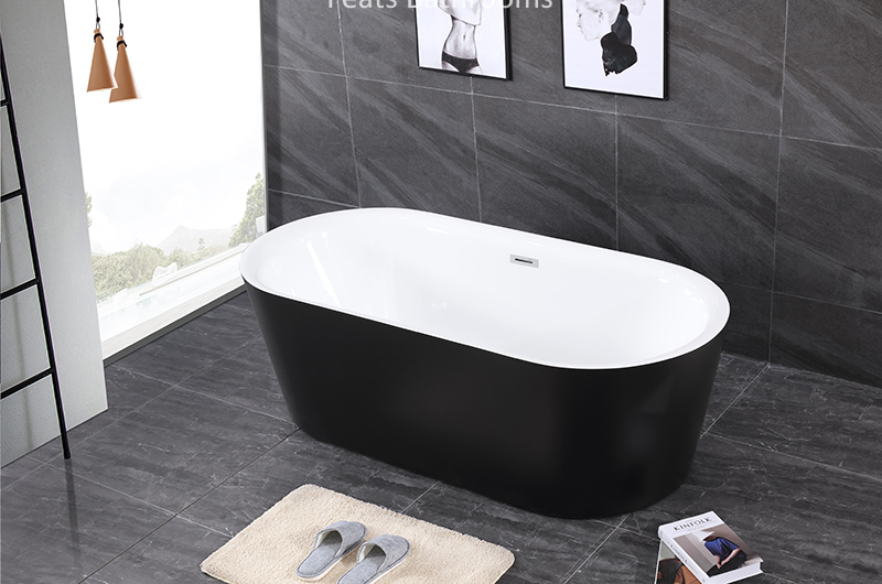Oval Standing Alone Acrylic Bath Tub Easy Clean Pure Acrylic Walk in Bathtub (#S005B)