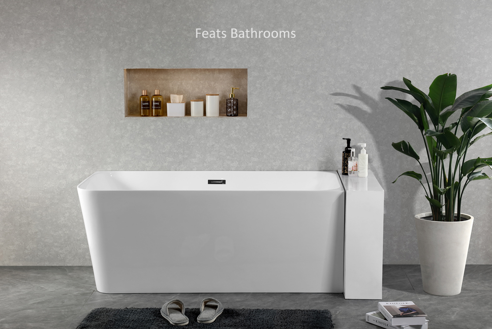 Popular Corner Hot Tub Two Sides Against To Wall Acrylic Bath Tubs(#S002RH)