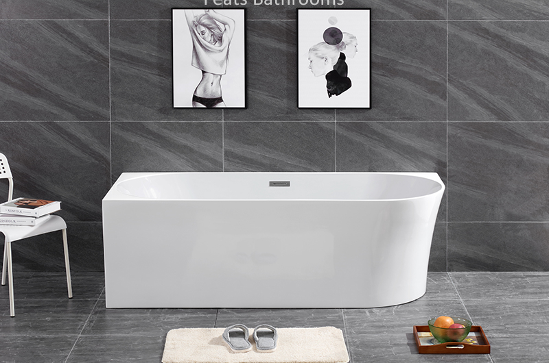 Thin Rim Wall Against Bathtubs Modern Corner Shower Bathtub (#S075LH)