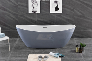 Oval Standing Pure Acrylic Badewanne Walk in Bathtub (#S058-B)
