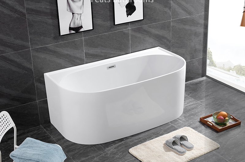 Modern Fiberglass Reinforced Seamless Clear Floor Mounted Acrylic Bathtub (#S026)