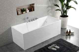 Square Floor Mounted Acrylic Bathtub with Tapware Popular Bath Tub (#S015T)