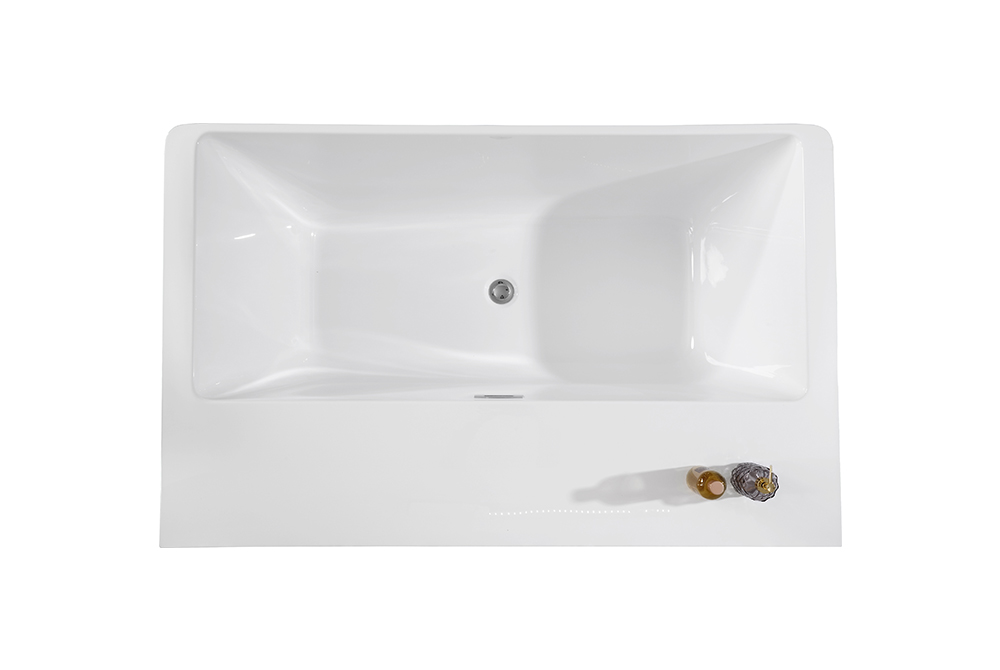 Big Plat Against To Wall Bath Freestanding Acrylic Bath Tub (#S022)