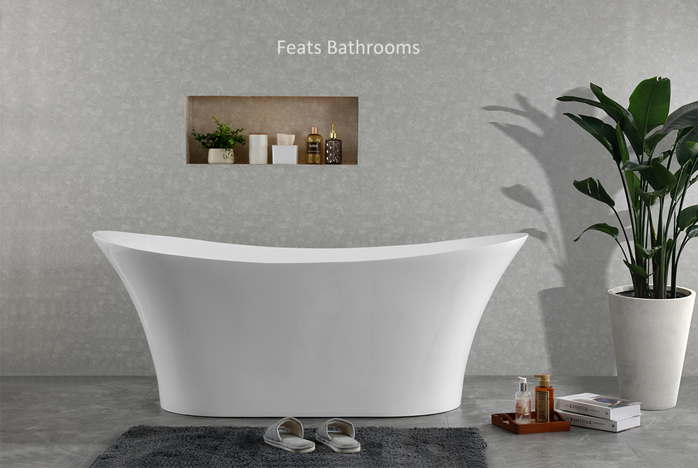 Two Ends Higher Floor Mounted Indoor Acrylic Bath Tubs(#S048)