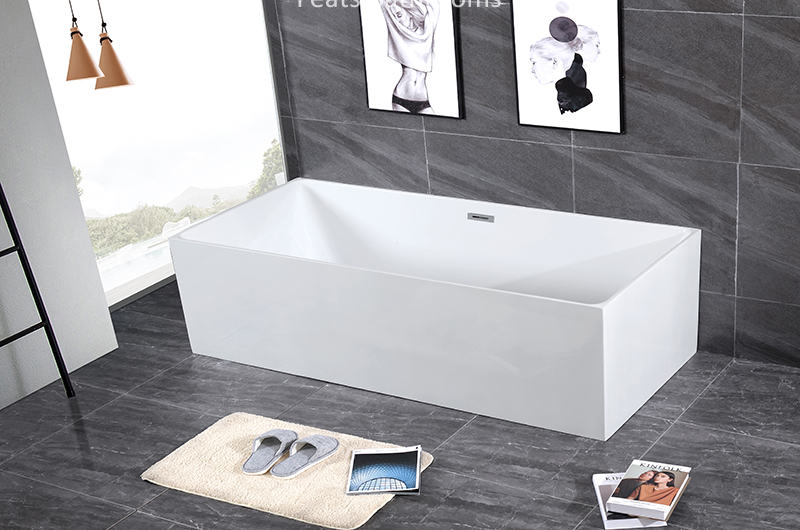 Four Side Straight High Quality Acrylic Bathtub (#S028-B)