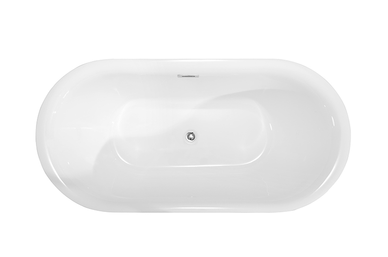 Oval Standing Alone Acrylic Bath Tub Easy Clean Pure Acrylic Walk in Bathtub (#S005)