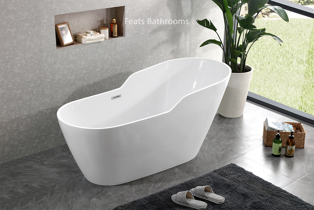 One Side Higher Freestanding Bathtubs Acrylic Bathtub (#S033)