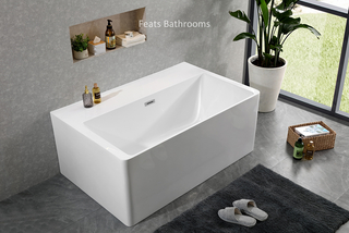 Big Plat Against To Wall Bath Freestanding Acrylic Bath Tub (#S022)