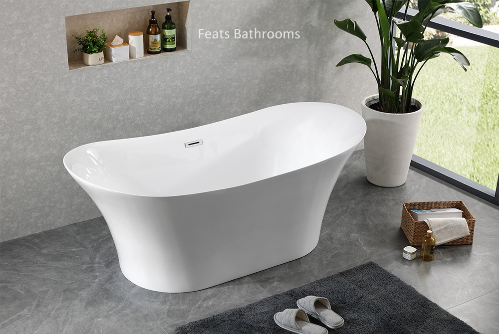 Two Ends Higher Floor Mounted Indoor Acrylic Bath Tubs(#S048)