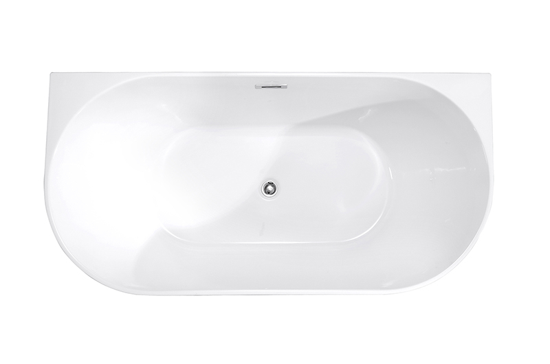 Alcove Vertical Corner Acrylic Plumbing Wall Against Bathtub (#S041)