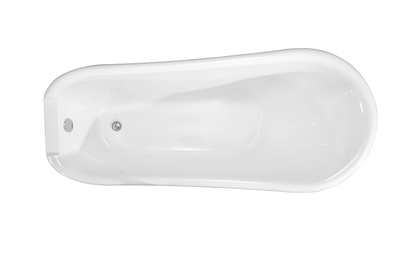 Double Slipper End Classic Claw Foot Portable Soaking Floor Standing Acrylic Bath Tub (#T001)