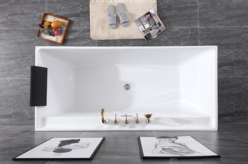 High Quality Pure Acrylic Bath Tub Rectangular Acrylic Massage Bathtub (#S008-Massage)