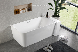 Popular Corner Hot Tub Two Sides Against To Wall Acrylic Bath Tubs(#S002RH)