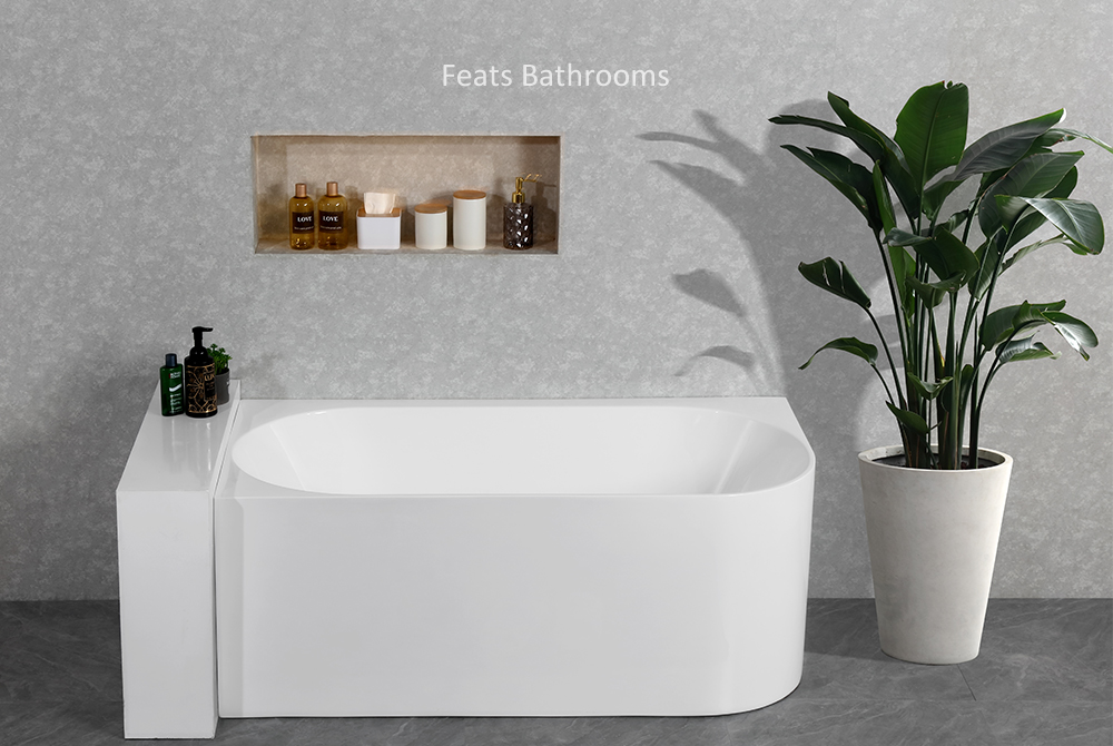 Two Sides Corner To Wall Acrylic Bath Tubs(#S045LH)