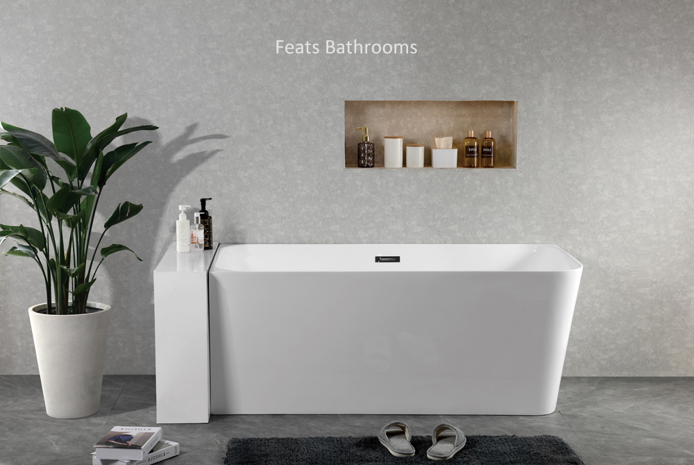 Popular Corner Hot Tub Two Sides Against To Wall Acrylic Bath Tubs(#S002LH)