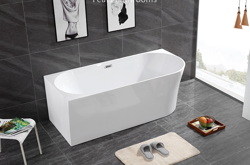Thin Rim Wall Against Bathtubs Modern Corner Shower Bathtub (#S075LH)