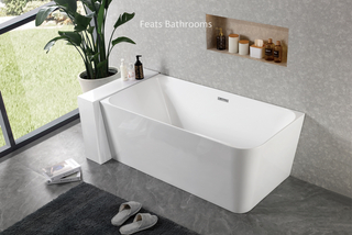 Popular Corner Hot Tub Two Sides Against To Wall Acrylic Bath Tubs(#S002LH)