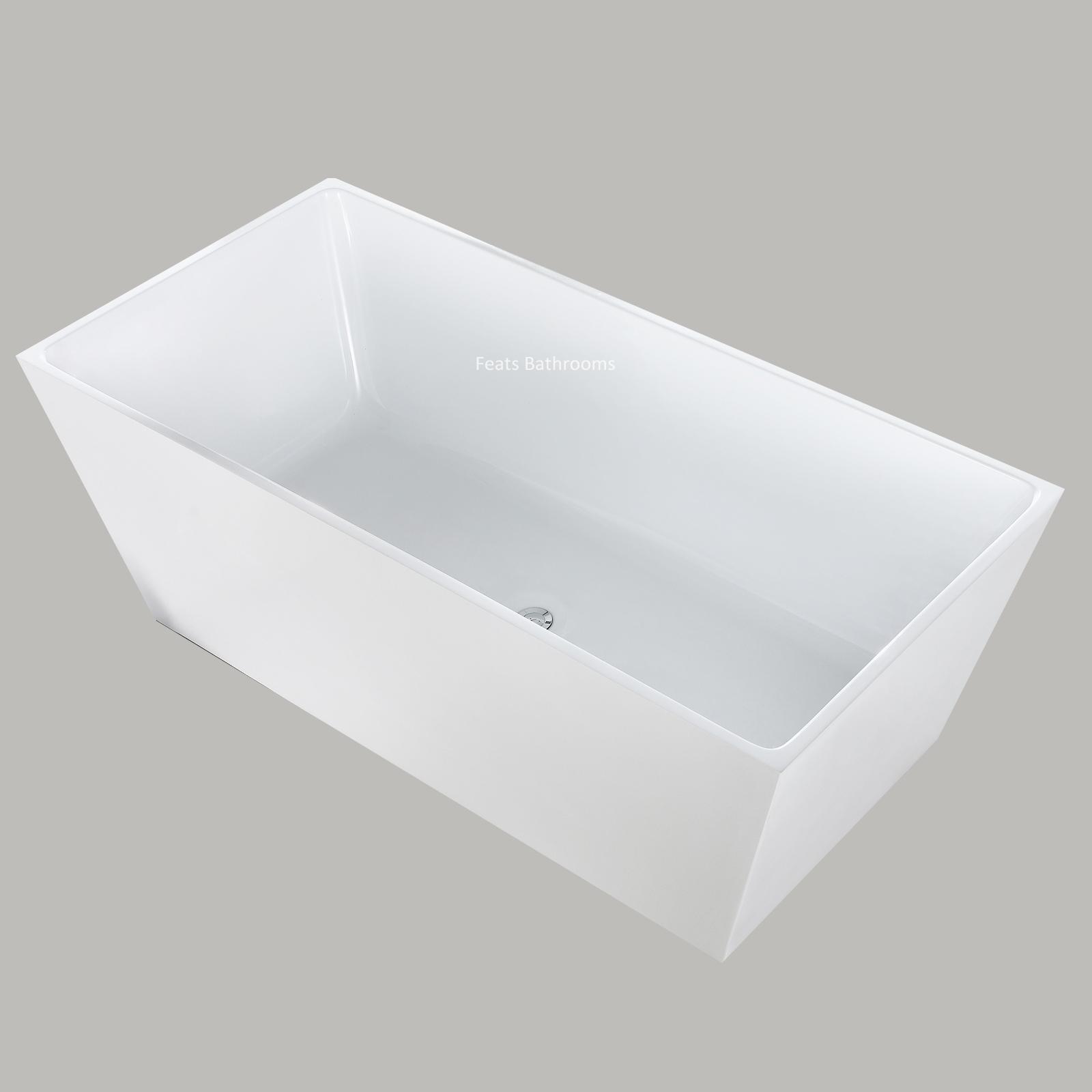 Fashion Indoor Simple Square Freestanding Bathtub Luxury Acrylic Rectangular Bath Tub (#S039)