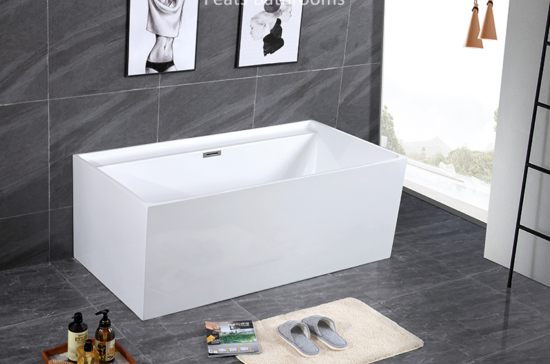 High Quality Pure Acrylic Bath Tub Rectangular Acrylic Bathtub (#S008)