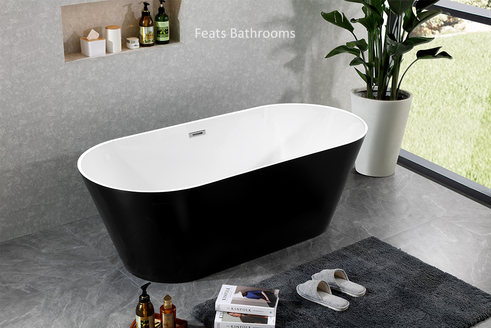 Oval Freestanding Bathtub Modern Acrylic Bath Tub (#S027)
