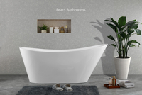 One End Higher Popular Freestanding Bathtub Acrylic Bath Tubs(#S047)